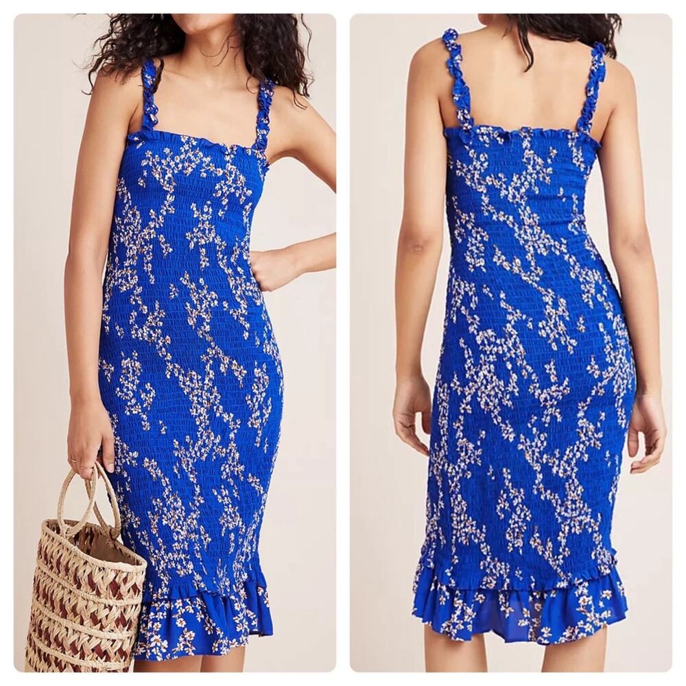 Faithfull the Brand x Anthropologie Farah Smocked Midi Dress